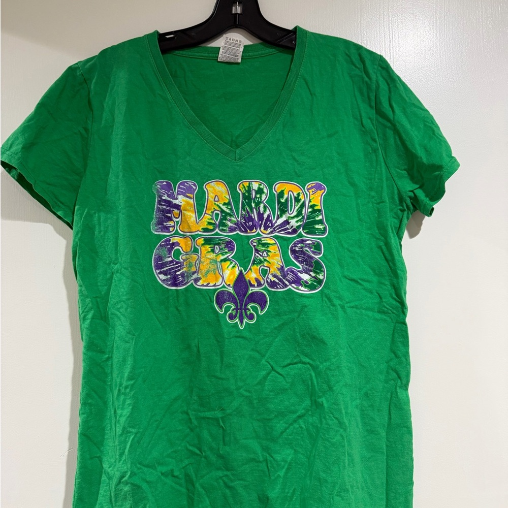 Green Mardi Gras Graphic Women's Top